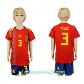 Španjolska Dres Pique 3 Dječji Domaći Svjetsko prvenstvo 2018